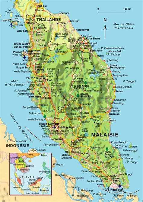 Carte de Malaisie (Malaisie) — Chine Informations