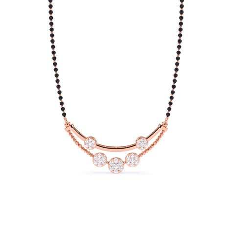 Elegant Lab Grown Diamond Mangalsutra with Black Beads