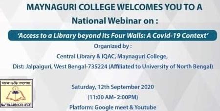 One day National Webinar on ‘Access to a Library beyond its Four Walls ...