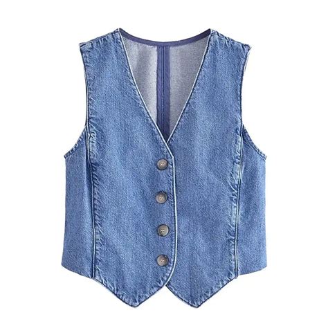 Buy Cairo Denim Statement Vest Tops Online in India on Miss Mosa