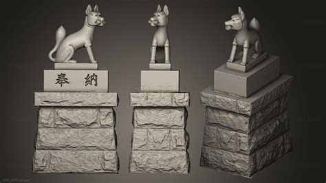 Kitsune, Animal figurines 3D model for CNC: STL / MAX (obj)