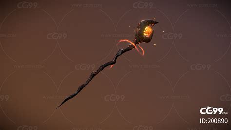 魔杖 法杖 木制魔杖 木质法杖 邪恶巫师 魔法权杖 古老巫师的权杖 3d模型-cg模型免费下载-CG99