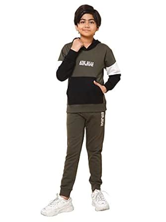 Buy Alan Jones Clothing Boys Colorblock Tracksuit Set (Khaki Green_5-6 ...