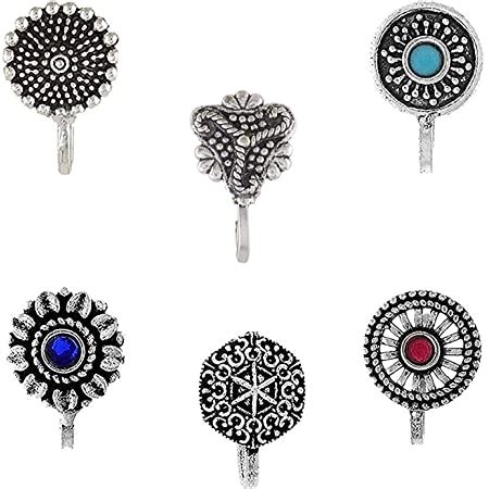 Buy Yellow Chimes Nose Pin for Women and Girls | Traditional Silver ...