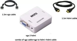 TECHON TV-out Cable vga to hdmi converter + vga cable + hdmi cable ...