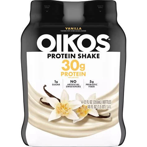 Oikos 30g Protein Shake 4 pk Bottles - Vanilla - Shop Shakes ...