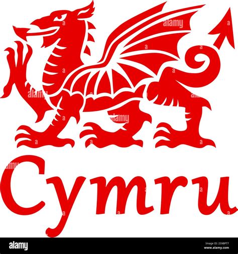 Ddraig Goch Wales Welsh Red dragon nation symbol Cymru graphic design ...