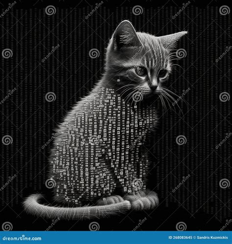 A Cat ASCII Art. Generative AI Stock Illustration - Illustration of ...