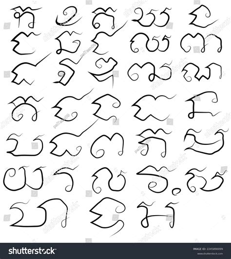 Khmer Characters Industrious Numerology Characters Tattoo Stock Vector ...