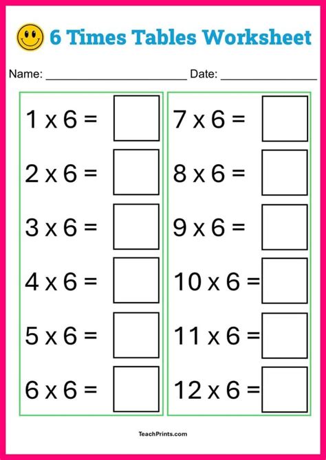 Multiplication Worksheets (Free Printables) - Teach Prints