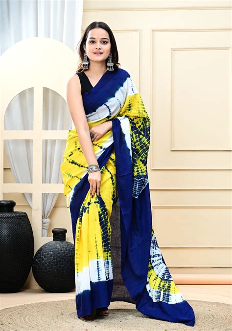 Cotton MulMul Polka Printed Sarees – VastraMoksha