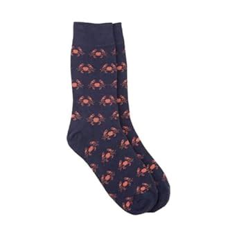 Buy The Tie Hub Crabs Navy Blue and Red Bright Socks For Men at Amazon.in