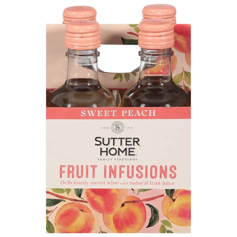 Sutter Home Fruit Infusions Sweet Peach Wine - 4pk/187ml Bottles 4 ct ...