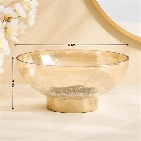 Buy Austin Glass Crackled Decorative Bowl from Home Centre at just INR ...