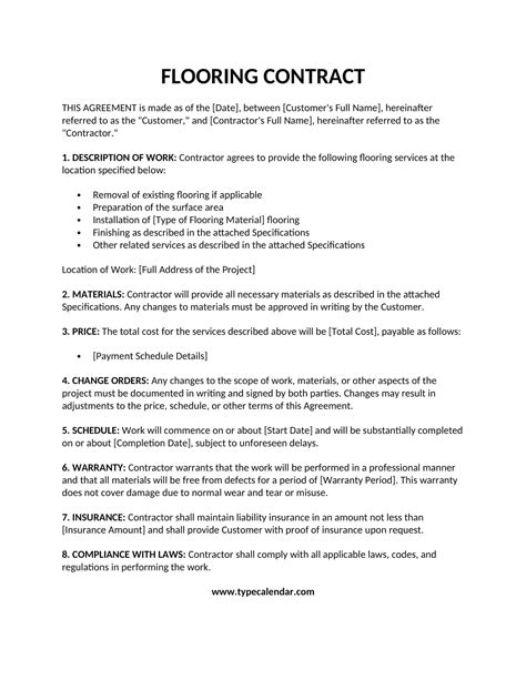 Flooring Installation Warranty Template at James Saavedra blog