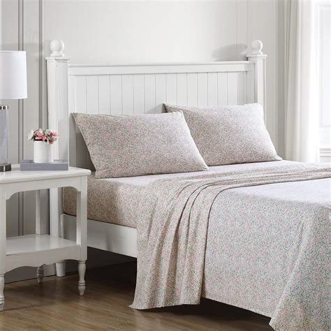 Laura Ashley Home - Queen Sheets, Cotton Percale Bedding Set, Crisp ...