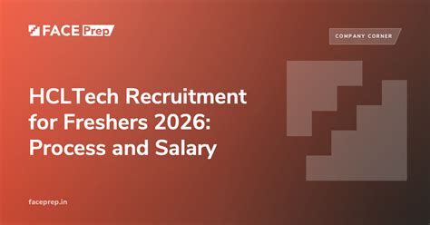 HCLTech Recruitment for Freshers 2026: Process and Salary