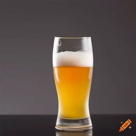 Half empty glass of beer in a straight glass on Craiyon