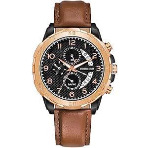 Buy SWADESI STUFF Crescent Brown Dual Time Chronograph Day & Date Dial ...