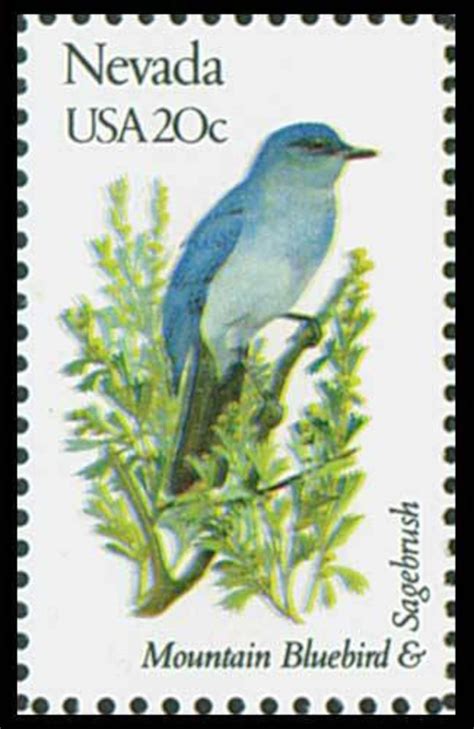 Five 5 Nevada State Bird and Flower 20c // Vintage Unused Postage ...