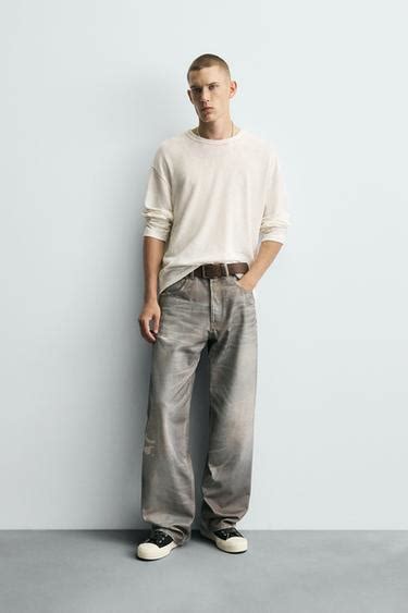 PRINTED BAGGY FIT JEANS - Blue | ZARA India