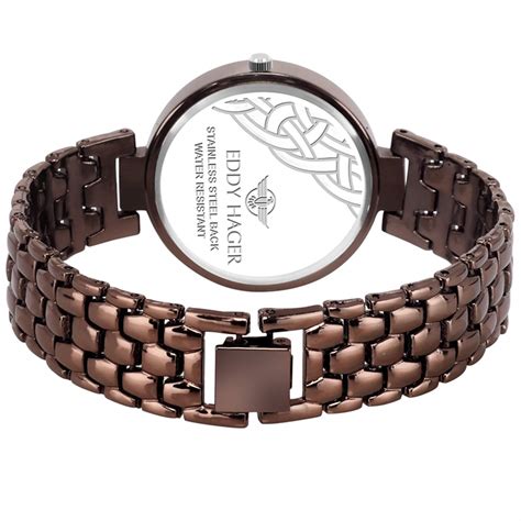 Buy EDDY HAGER Stone Studded Watch - for Women EH-418-BR at Amazon.in