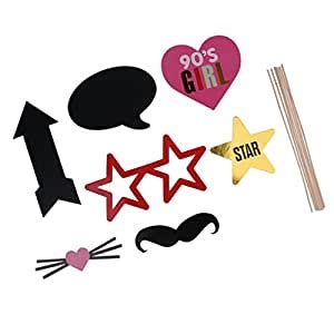 Pack of 7 90's Girl Party Frame Themed Hand Held Photo Booth Prop Party ...