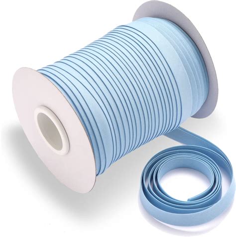 Amazon.com: Tewadoo Bias Tape Double Fold 1/2 Inch - Light Blue 55 ...