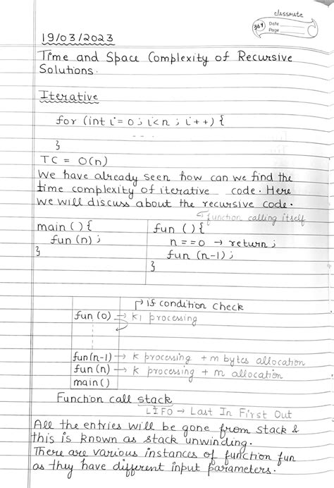 Time and Space Complexity of Recursive Codes - Btech - Studocu