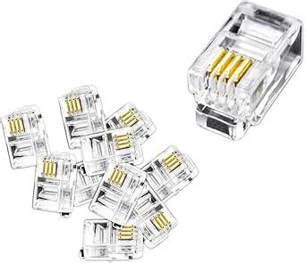 fdealz [ 10 Pieces ] RJ9 Modular Phone Headset 4P4C Plug Jack Connector ...