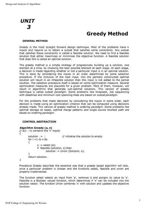 Image result for Greedy Algorithm in Daa