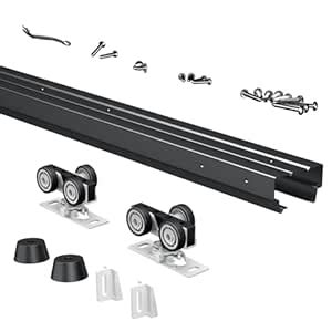 SongYung Pocket Door Hardware and Track Set Kit, 48 Inch Steel Sliding ...