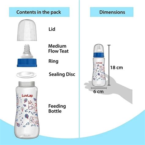 Buy Luvlap Baby Feeding Bottle - Slim/Normal Neck Bottle (Pack of 2) Online