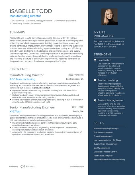 3 Successful Manufacturing Director Resume Examples And Writing Tips for 2024