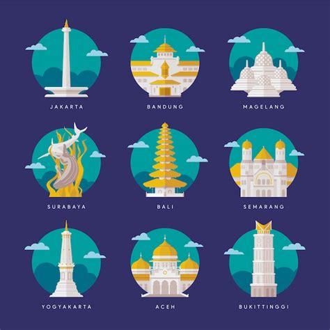 Indonesia landmark | Premium Vector