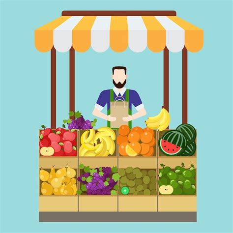 Fruit Market Cartoon 的图像结果