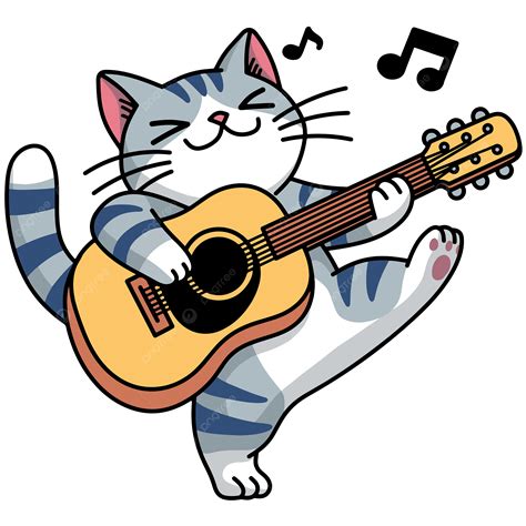 Cat Playing Guitar Drawing