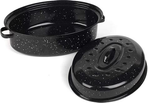 Amazon.com: Granite Ware 19 inch oval roaster with Lid enameled steel ...