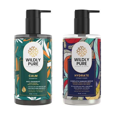 Buy WILDLY PURE Natural Shampoo & Conditioner for Dandruff, Dry Hair ...