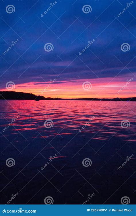 Sunset at Seneca Lake, Ohio Stock Image - Image of reflection ...