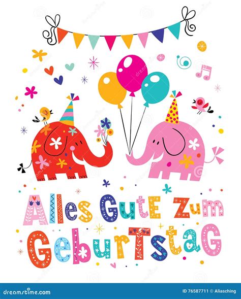 Alles Gute Zum Geburtstag Deutsch German Happy Birthday Greeting Card ...