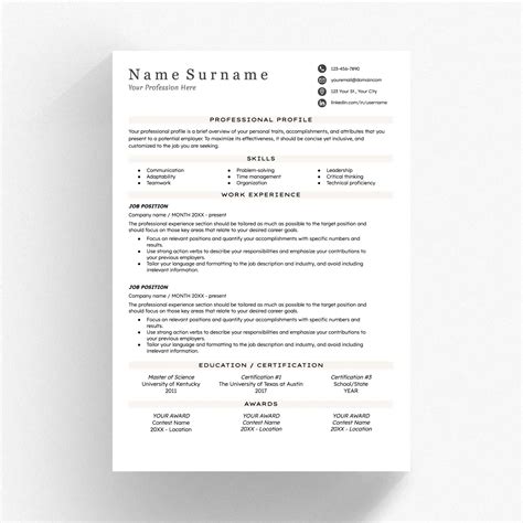 Editable Google Docs Resume Template – Enhance Your Professional ...