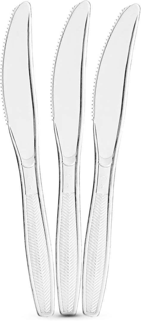 Buy Plasticpro Clear Plastic Knives Disposable Cutlery Medium Weight ...