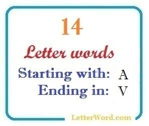 Fourteen letter words starting with A and ending in V - LetterWord.com