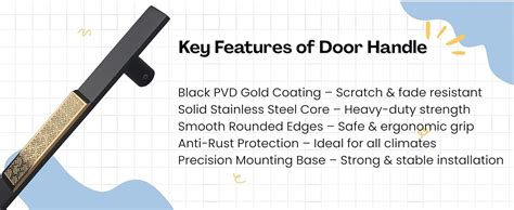 WODIX Imperio 18 Inch Main Door Handle | Black and PVD Gold Finish ...