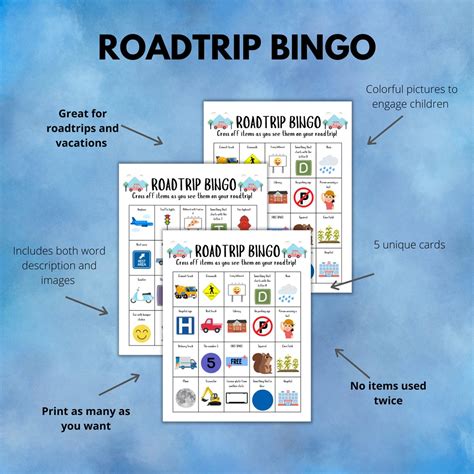 Road Trip Bingo, Printable Bingo Cards, Scavenger Hunt for Kids, Road ...