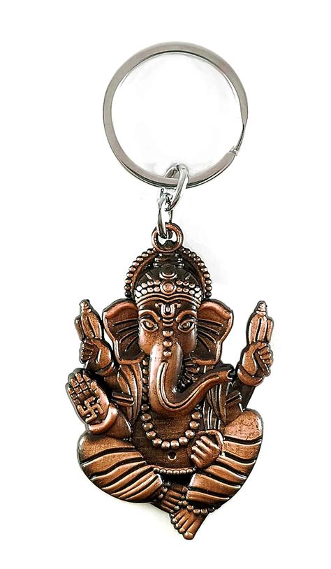 SGE 89 Lord Ganesha Ganpati Ji Metal Keychain & Keyring (Copper ...