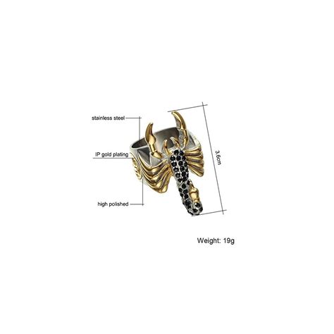 Buy WWORMM 316L Stainless Steel Band Gold Scorpion Skull Biker Chopper ...