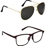 Dervin Aviator and Rectangular Men's and Women's Sunglasses Combo ...