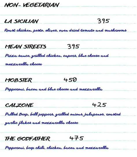 Menu at Double Roti, Bengaluru